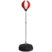 PUNCHING BALL DA TERRA AD ALTEZZA REGOLABILE CON GUANTONI E BASE RIEMPIBILE, 43X43X126-144 CM, ROSSO E BIANCO
