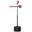 SACCO BOXE DA TERRA CON BARRA GIREVOLE, SPEEDBALL E COLPITORE, IN ACCIAIO, HDPE E PU, 80.5X48X163-205 CM