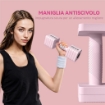 SET 2 MANUBRI PESI QUADRATI E ANTISCIVOLO DA 5 KG CON PIASTRE RIMOVIBILI, IN ACCIAIO E ABS, 32X9X9 CM, ROSA