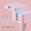 SET 2 MANUBRI PESI QUADRATI E ANTISCIVOLO DA 5 KG CON PIASTRE RIMOVIBILI, IN ACCIAIO E ABS, 32X9X9 CM, ROSA