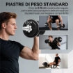 SET PESI E BILANCIERE DA 20KG CON IMPUGNATURE ANTISCIVOLO, 8 DISCHI PESI, BARRA BILANCIERE E 2 BARRE MANUBRI IN ACCIAIO