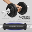 SET PESI E BILANCIERE DA 20KG CON IMPUGNATURE ANTISCIVOLO, 8 DISCHI PESI, BARRA BILANCIERE E 2 BARRE MANUBRI IN ACCIAIO