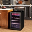 CANTINETTA FRIGO PER VINO DA 53L CON RIPIANI REGOLABILI PER 12 BOTTIGLIE E 25 LATTINE, 43X45X64 CM, NERO