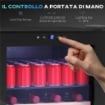 CANTINETTA FRIGO PER VINO DA 53L CON RIPIANI REGOLABILI PER 12 BOTTIGLIE E 25 LATTINE, 43X45X64 CM, NERO