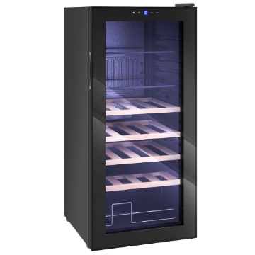 CANTINETTA FRIGO PER VINO DA 92L CON RIPIANI REGOLABILI PER 20 BOTTIGLIE E 50 LATTINE, 43X45X94 CM, NERO