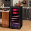 CANTINETTA FRIGO PER VINO DA 92L CON RIPIANI REGOLABILI PER 20 BOTTIGLIE E 50 LATTINE, 43X45X94 CM, NERO