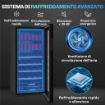 CANTINETTA FRIGO PER VINO DA 92L CON RIPIANI REGOLABILI PER 20 BOTTIGLIE E 50 LATTINE, 43X45X94 CM, NERO