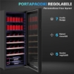 CANTINETTA FRIGO PER VINO DA 92L CON RIPIANI REGOLABILI PER 20 BOTTIGLIE E 50 LATTINE, 43X45X94 CM, NERO