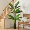 ALBERO DI BANANO ARTIFICIALE PIANTA FINTA CON 18 FOGLIE, 180 CM, VERDE