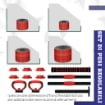 SET PESI DA PALESTRA 4 IN 1 DA 30KG, CONVERTIBILE IN KETTLEBELL, 2 MANUBRI, BILANCIERE E SUPPORTO FLESSIONI, ROSSO