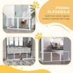 CANCELLINO PER CANI PIEGHEVOLE CON 4 PANNELLI E PIEDINI TRIANGOLARI, 280X70 CM, BIANCO
