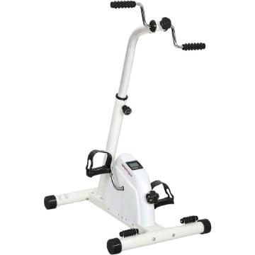 CYCLETTE PER RIABILITAZIONE BRACCIA E GAMBE CON ALTEZZA E RESISTENZA REGOLABILI, DISPLAY LCD, BIANCO