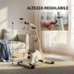 CYCLETTE PER RIABILITAZIONE BRACCIA E GAMBE CON ALTEZZA E RESISTENZA REGOLABILI, DISPLAY LCD, BIANCO