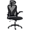 SEDIA DA UFFICIO ERGONOMICA CON BRACCIOLI RIBALTABILI, SUPPORTO LOMBARE E POGGIATESTA REGOLABILE, NERO