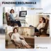 SEDIA DA UFFICIO RECLINABILE IN FINTA PELLE CON POGGIAPIEDI E ROTELLE, 65X67X111-119 CM, MARRONE