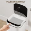BIDONE PER IMMONDIZIA DA 13L CON SENSORE E SPAZIO PER DEODORANTI, IN ACCIAIO E PP, 24X24X41 CM, BIANCO E NERO