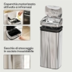 BIDONE PER RIFIUTI DA 40L CON SENSORE PER APERTURA E CHIUSURA AUTOMATICA, 33X25X70 CM, ARGENTO