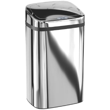 BIDONE PER RIFIUTI DA 30L CON SENSORE PER APERTURA E CHIUSURA AUTOMATICA, 33X25X57.5 CM, ARGENTO