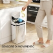 BIDONE PER RIFIUTI DA 30L CON SENSORE PER APERTURA E CHIUSURA AUTOMATICA, 33X25X57.5 CM, ARGENTO