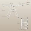 STENDIBIANCHERIA A 2 LIVELLI REGOLABILE SU 4 ALTEZZE, IN METALLO E PLASTICA, 156.5X61.5X97 CM, BIANCO