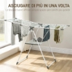 STENDIBIANCHERIA A 2 LIVELLI REGOLABILE SU 4 ALTEZZE, IN METALLO E PLASTICA, 156.5X61.5X97 CM, BIANCO