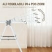 STENDIBIANCHERIA A 2 LIVELLI REGOLABILE SU 4 ALTEZZE, IN METALLO E PLASTICA, 156.5X61.5X97 CM, BIANCO