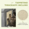 CASETTA PER GATTI PIEGHEVOLE A CUBO CON CUSCINO E TAPPETINO TIRAGRAFFI, 36.5X36.5X36.5 CM, GRIGIO
