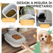 PORTA CROCCHETTE CANI CAPACITÓ 5-25L CON CHIUSURA ERMETICA E BOX DEUMIDIFICANTE, IN PP E TPE, 44X32X37 CM, GRIGIO