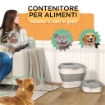 PORTA CROCCHETTE CANI CAPACITÓ 5-25L CON CHIUSURA ERMETICA E BOX DEUMIDIFICANTE, IN PP E TPE, 44X32X37 CM, GRIGIO
