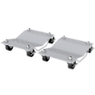 SET DI 2 CARRELLI SPOSTA AUTO IN METALLO ANTISCIVOLO CON RUOTE GIREVOLI E BLOCCABILI, ARGENTO