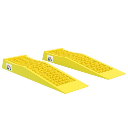 SET 2 RAMPE DI CARICO IN PLASTICA PER AUTO CON CAPACITÓ 3 TONNELLATE E SUPERFICIE ANTISCIVOLO, GIALLO