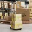 CARRELLO PORTAPACCHI PIEGHEVOLE DA 40 KG CON 2 CINGHIE, MANIGLIA TELESCOPICA, ALLUMINIO E PLASTICA, NERO