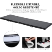 TAPPETINO DA GINNASTICA PIEGHEVOLE, MATERASSINO FITNESS SPESSO 5 CM E ANTISCIVOLO, 180X60X5 CM, NERO