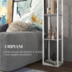 LAMPADA DA TERRA 2 IN 1 MODERNA CON 3 RIPIANI, ATTACCO E27, 26 X 26 X 160 CM, BIANCO