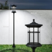 SET 2 LAMPIONI SOLARI CON 6H AUTONOMIA E ANCORAGGIO A TERRA, IN ACCIAIO INOX E ABS, 23.5X23.5X184 CM, NERO