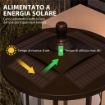 SET 2 LAMPIONI SOLARI CON 6H AUTONOMIA E ANCORAGGIO A TERRA, IN ACCIAIO INOX E ABS, 23.5X23.5X184 CM, NERO