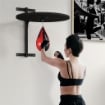 PUNCHING BALL A MURO CON SPEED BAG GIREVOLE A 360¦ E REGOLABILE SU 7 ALTEZZE, NERO E ROSSO