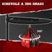 PUNCHING BALL A MURO CON SPEED BAG GIREVOLE A 360¦ E REGOLABILE SU 7 ALTEZZE, NERO E ROSSO
