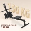 VOGATORE PIEGHEVOLE CON MONITOR LCD E SEDILE IMBOTTITO, RESISTENZA A ELASTICO, CAPACITÀ 150 KG