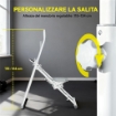 STEPPER VERTICAL CLIMBER PIEGHEVOLE CON IMPUGNATURA REGOLABILE, PEDALI ANTISCIVOLO E MONITOR LCD, BIANCO