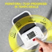 STEPPER VERTICAL CLIMBER PIEGHEVOLE CON IMPUGNATURA REGOLABILE, PEDALI ANTISCIVOLO E MONITOR LCD, BIANCO