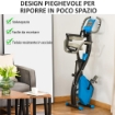 CYCLETTE PIEGHEVOLE 8 LIVELLI DI RESISTENZA CON SEDUTA REGOLABILE, BLU E GRIGIA