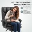 SEDIA DA UFFICIO RECLINABILE A 155¦ CON POGGIAPIEDI, DOPPIA IMBOTTITURA E RIVESTIMENTO IN FINTA PELLE, NERO