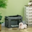 TRASPORTINO PER CANI MINI E GATTI CON CUSCINO, SACCA DI TRASPORTO E PORTE A RETE, 60X42X42 CM, GRIGIO