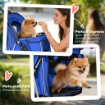 PASSEGGINO PER CANI PIEGHEVOLE CON COPERTURA ANTIPIOGGIA, RUOTE GIREVOLI E CUSCINO LAVABILE, BLU