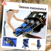 PASSEGGINO PER CANI CARROZZINA PER CANI GATTI PIEGHEVOLE FINO A 10KG, BLU