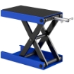 CAVALLETTO ALZAMOTO PIEGHEVOLE E ANTISCIVOLO IN ACCIAIO E GOMMA, 41.5X23.5X10-37 CM, BLU E NERO