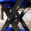 CAVALLETTO ALZAMOTO PIEGHEVOLE E ANTISCIVOLO IN ACCIAIO E GOMMA, 41.5X23.5X10-37 CM, BLU E NERO