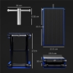 CAVALLETTO ALZAMOTO PIEGHEVOLE E ANTISCIVOLO IN ACCIAIO E GOMMA, 41.5X23.5X10-37 CM, BLU E NERO