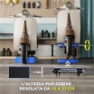 CAVALLETTO ALZAMOTO PIEGHEVOLE E ANTISCIVOLO IN ACCIAIO E GOMMA, 41.5X23.5X10-37 CM, BLU E NERO